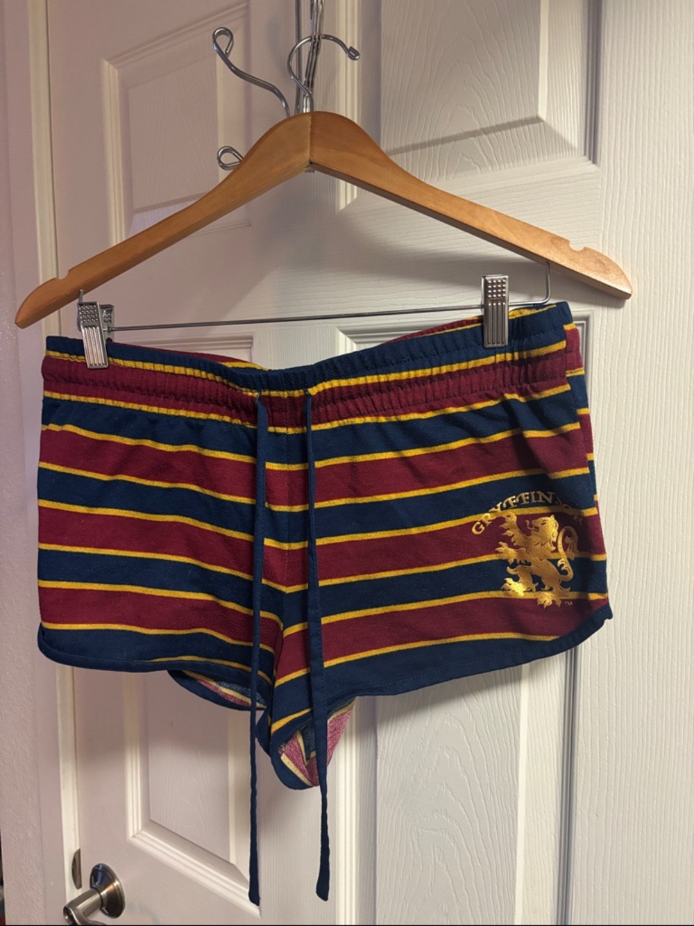 Women’s Striped Lounge Shorts - Burgundy & Navy